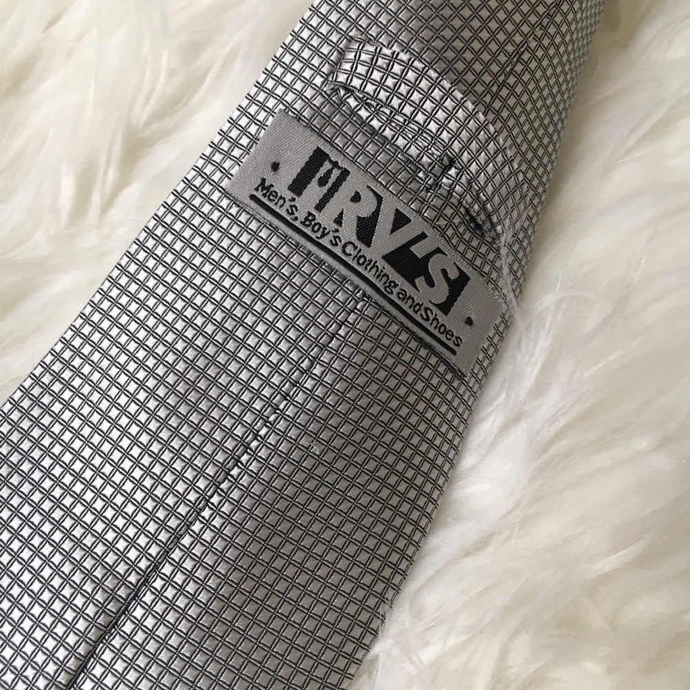 Silver Box Pattern Tie - image 4